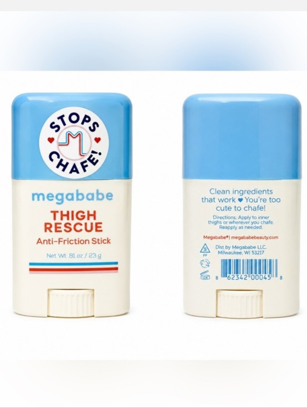 NWT Megababe Thigh Rescue Anti-Chafe Stick Mini Size .81 oz / 23g